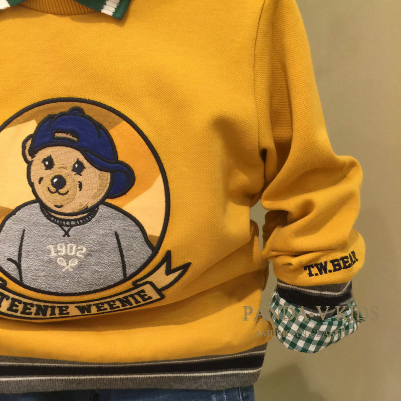 tw小熊童装春秋新款中大童男男童卫衣全棉卫衣