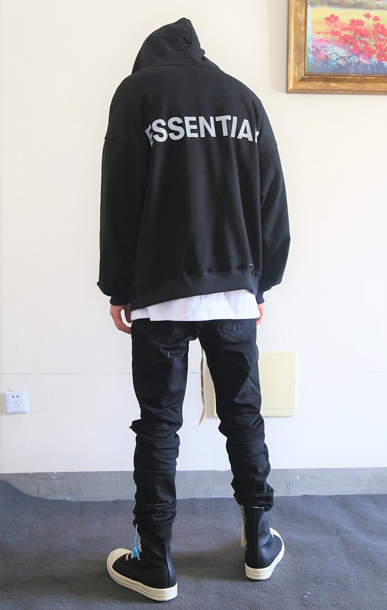 新品高风格个性卫衣连帽潮牌欧美反光背部fog卫衣