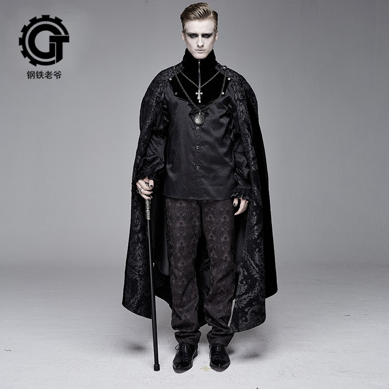 钢铁老爷2020新款秋冬风衣复古中世纪吸血鬼哥特伯爵风衣