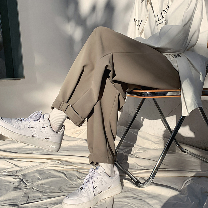 休闲西裤男直筒宽松夏季高级感裤子韩版潮流坠感西装裤痞帅九分裤