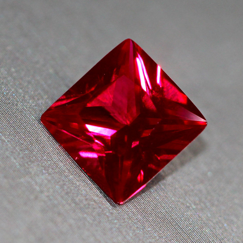 正方形缅甸鸽血红宝石裸石红色戒面戒指吊坠镶嵌其他