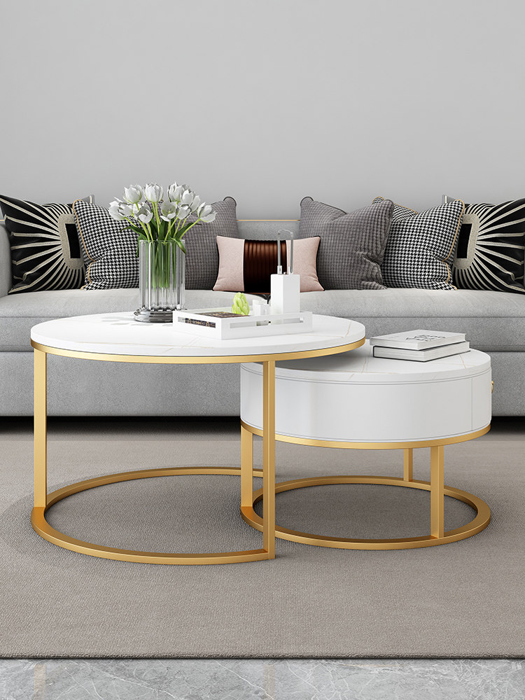 茶几2020新款北欧ins风岩大理石小户户型轻奢茶几