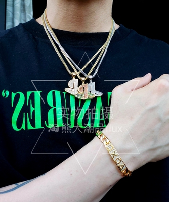 现货kingplaystation镶钻吊坠嘻哈潮人kingice项链