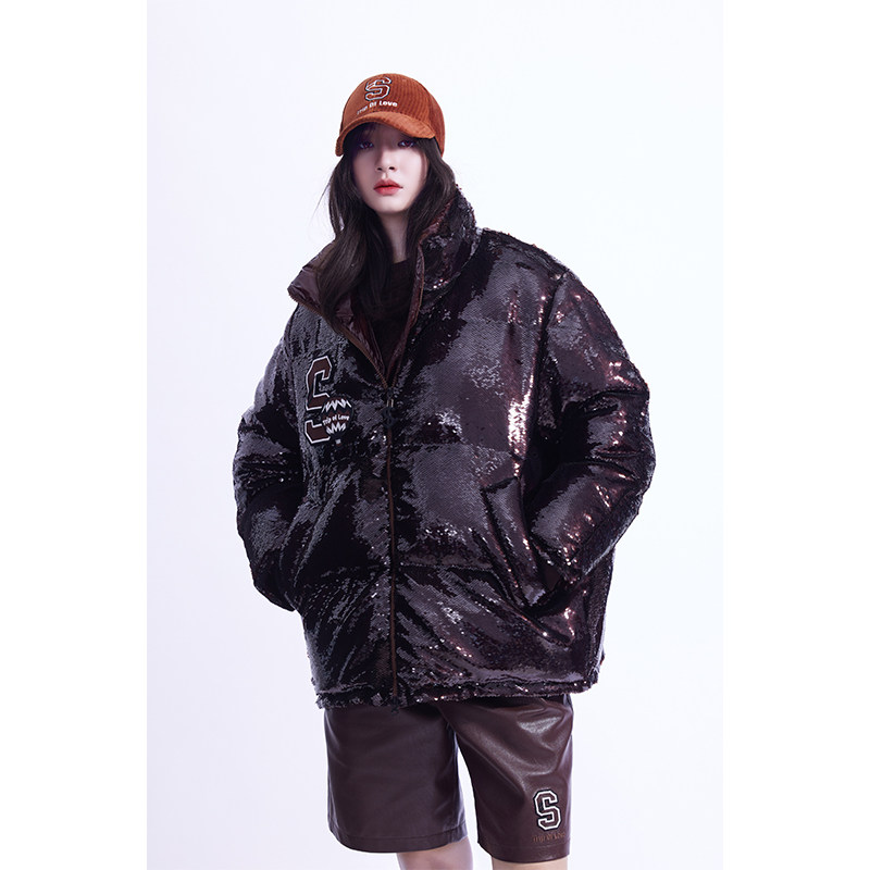 zhangshuai张帅原创层叠亮片羽绒服羽绒服