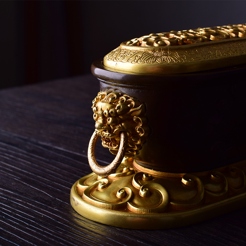 香炉大觉佛具八吉祥纯铜居家礼佛藏香香薰炉包香薰炉