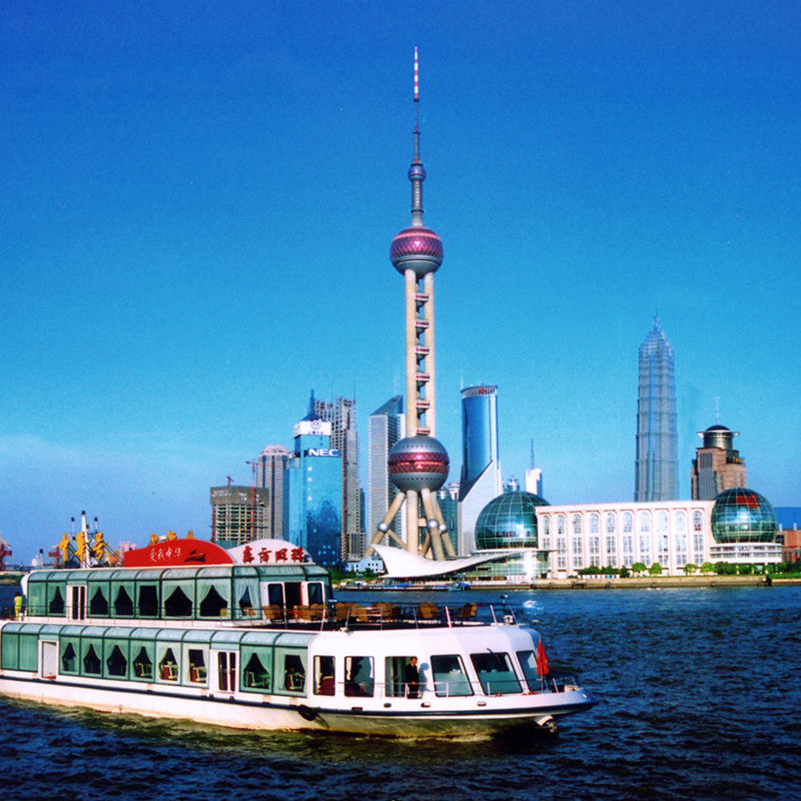上海一纯玩日东方明珠旅游黄浦江游船城隍庙外滩购物境内跟团游