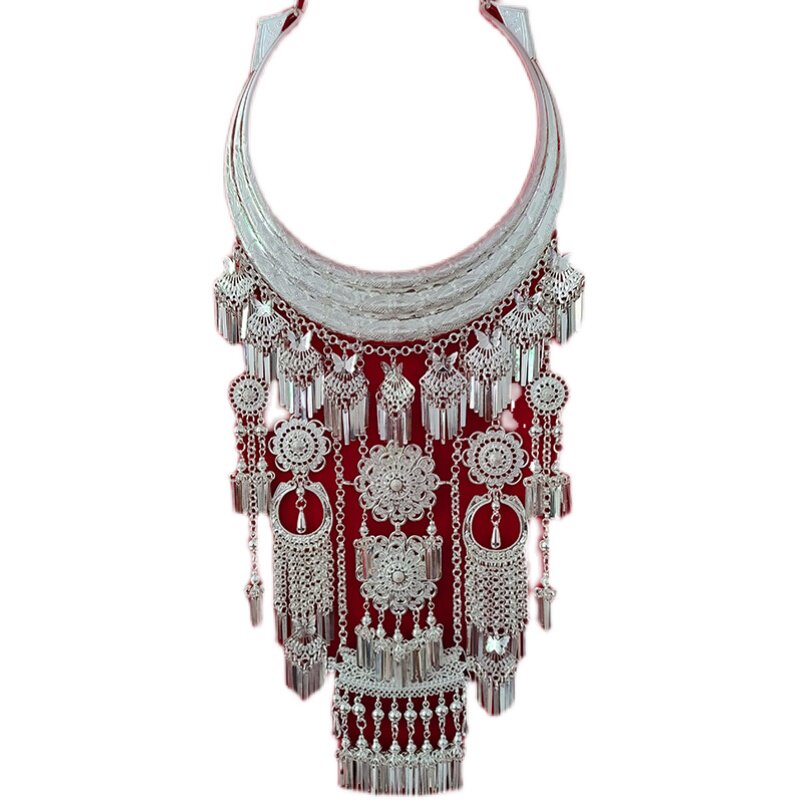 新款银饰品苗侗瑶族项圈民族服装配饰项链节日婚庆项链