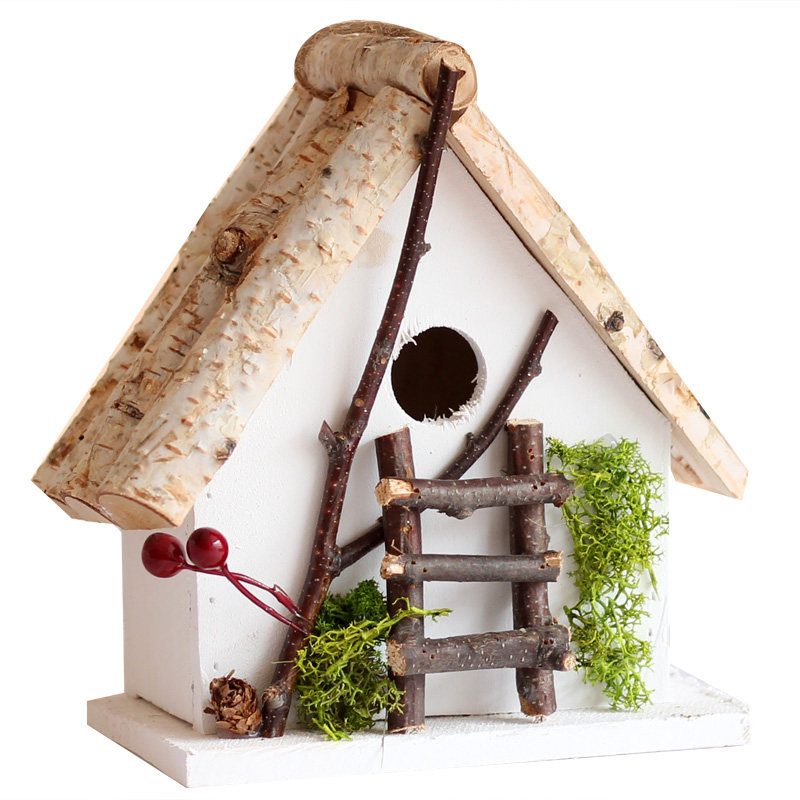 觅点木头鸟巢鸟窝鸟屋小房子阳台花园庭院挂饰摆件