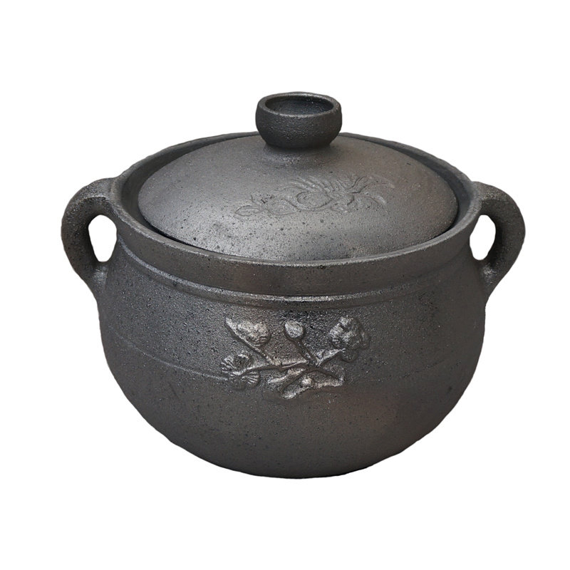 四川荥经黑土陶砂锅炖锅家用燃气煲汤煤气灶专用老式沙锅炖汤瓦罐