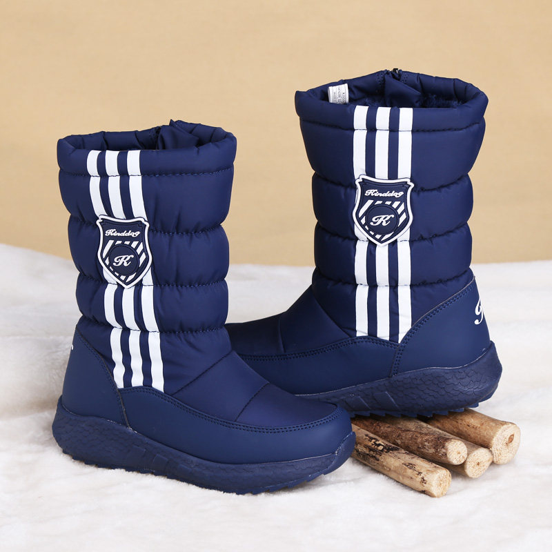 乖乖狗防滑滑冰男童雪地长靴保暖靴子加绒儿童雪地靴