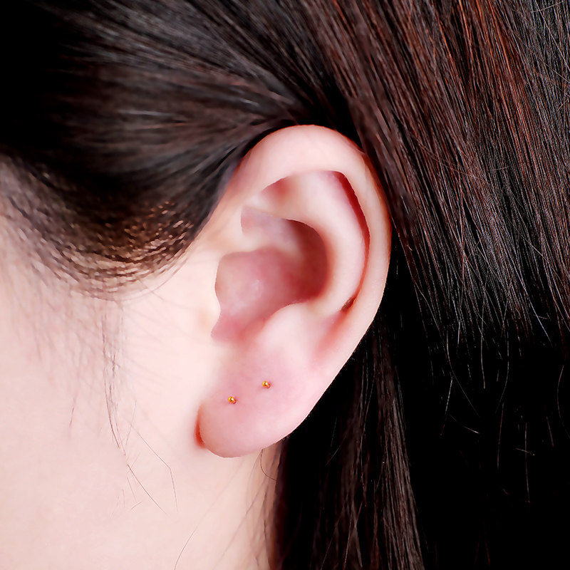 金色黄金过敏耳钉豆豆小豆迷你韵象耳棍耳棒耳饰