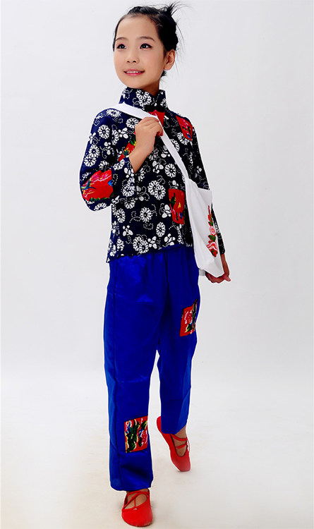 民国卖报童女童演出服集体合唱舞台服儿童表演服小乞丐老婆婆