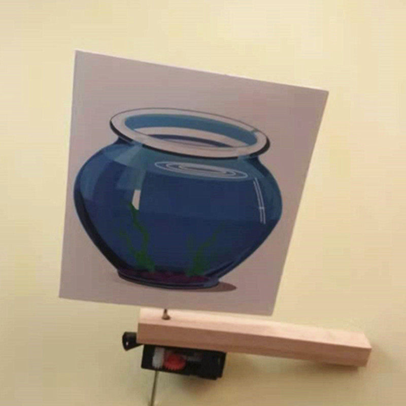 儿童科学实验视觉暂留自制教具拉线笼中鸟缸中鱼科学实验