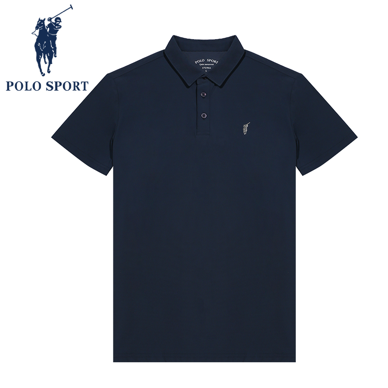 Polo Sport速干POLO衫男装短袖冰丝夏季翻领纯色商务上衣半袖t恤