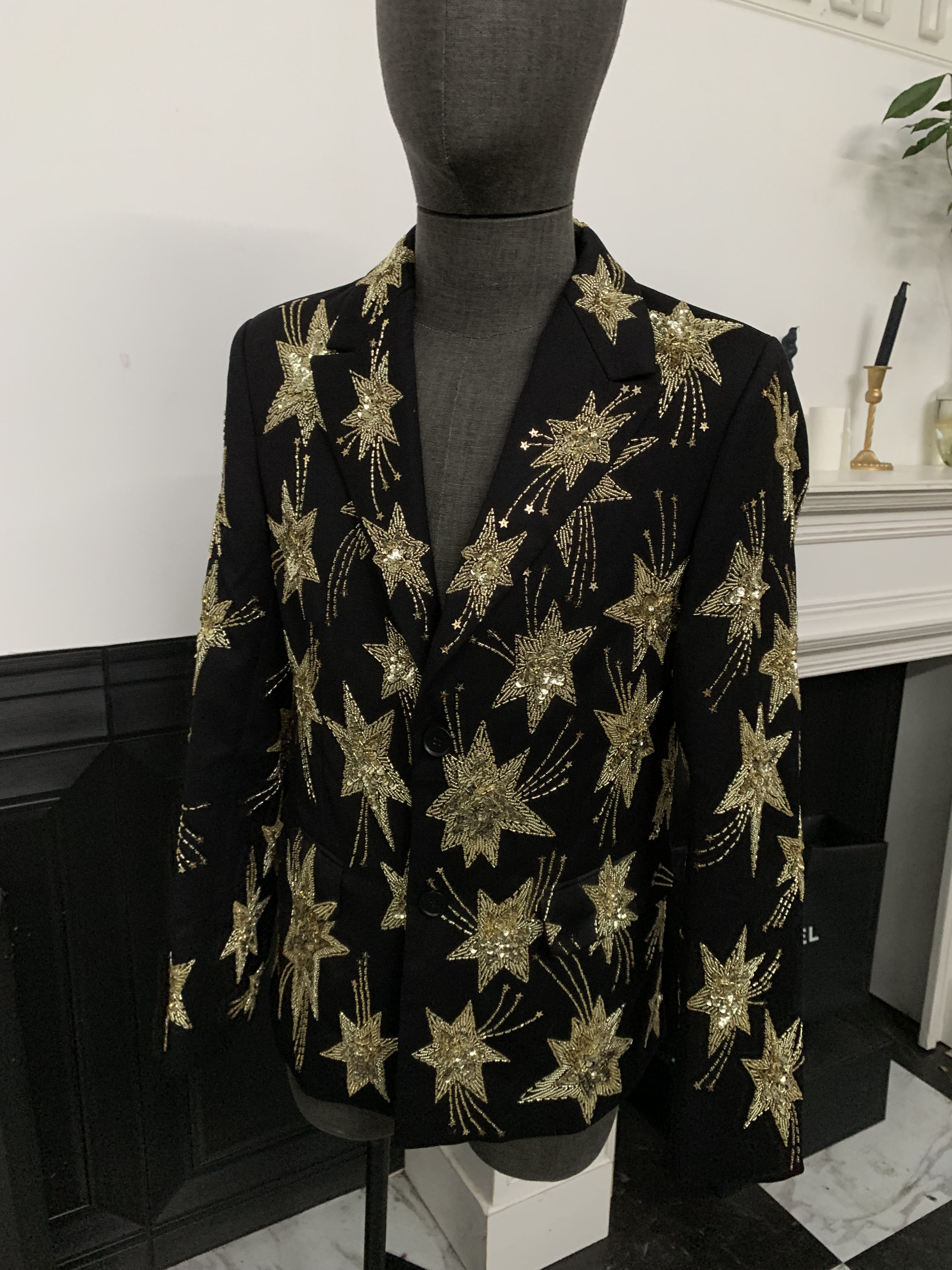 rokkihuslp风格欧美法式宫廷风烟烟花星星休闲西服