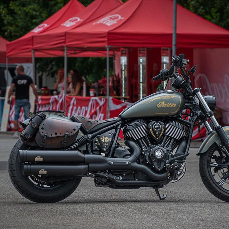 杰克海德22年印第安超级酋长改装电镀黑色尾段摩托车排气管