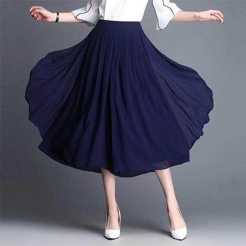 淘宝雪纺显瘦半身裙裤薄款夏七分休闲裤