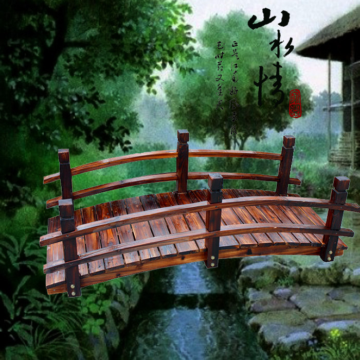 实木碳化木桥/防腐木桥/公园木桥花园小木桥庭院户外仿古小桥拱桥