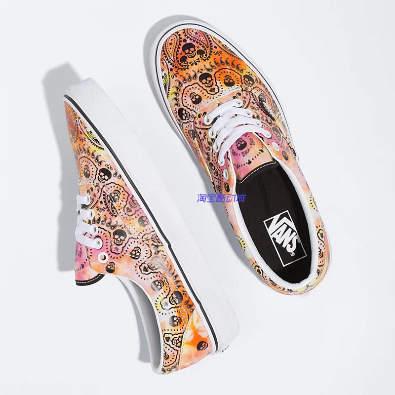 启凡vansera紫绿骷髅腰果花低帮男女鞋帆布板鞋