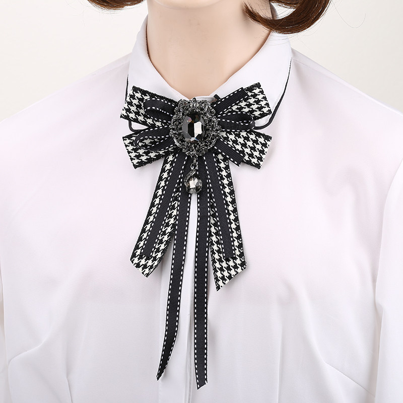 衬衣领结配饰女士装饰蝴蝶结韩版蓝色百搭气质领结