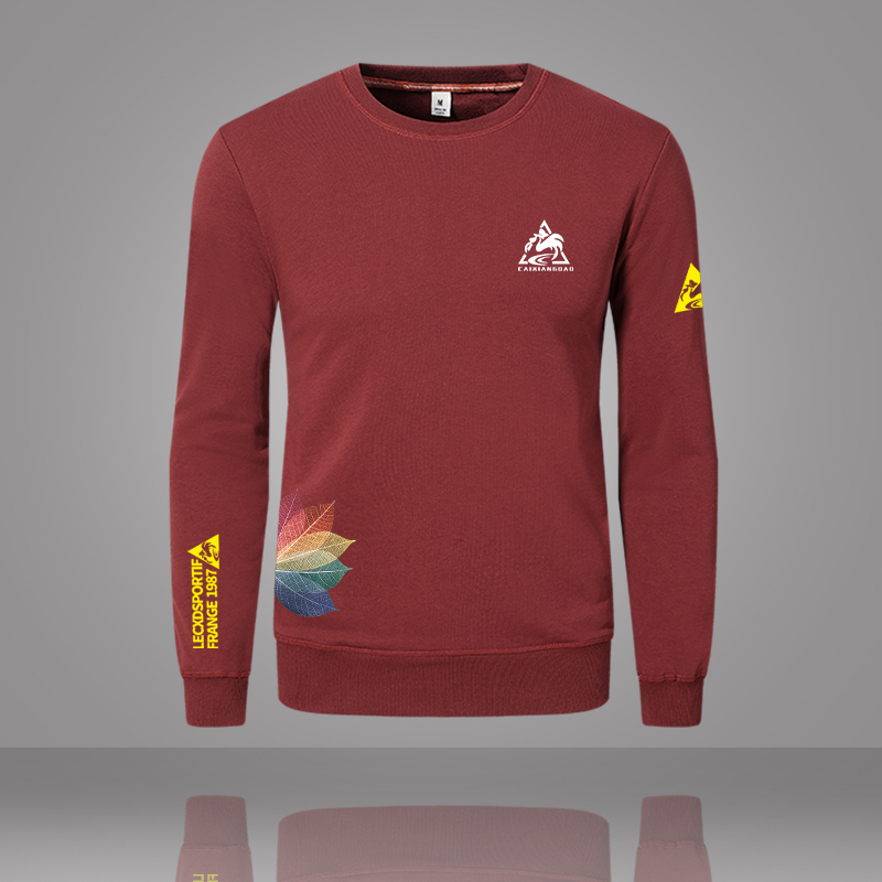 卫衣2021新款纯棉长袖t恤男法国公鸡运动圆领大码潮牌内搭打底衫