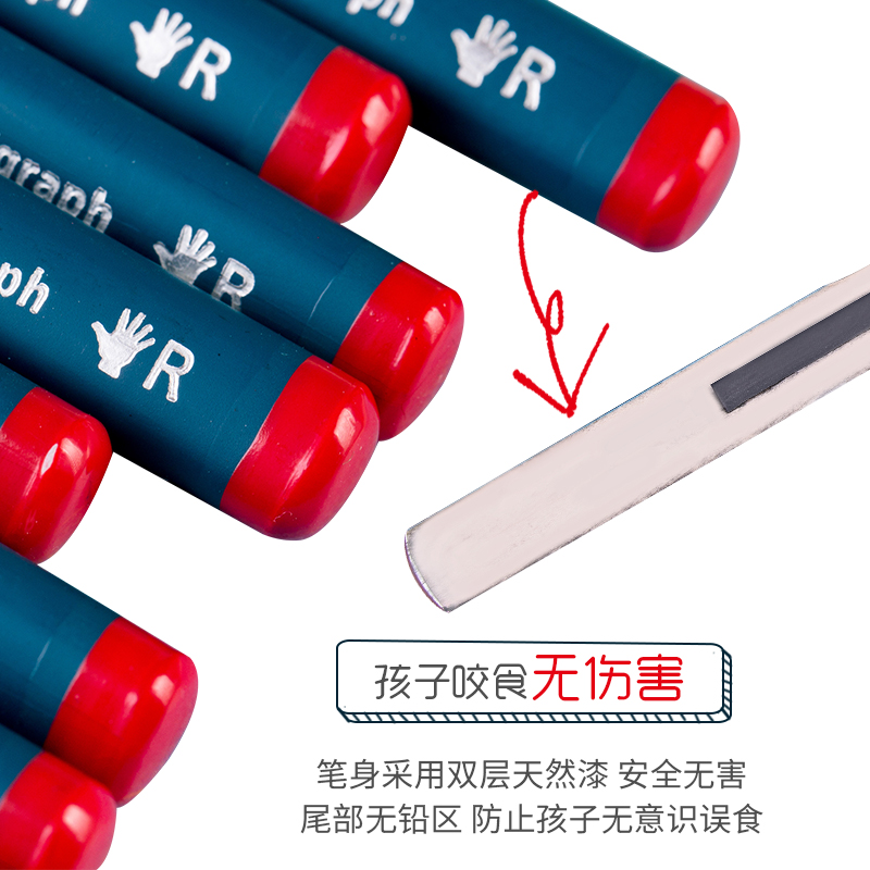 stabilo德国思笔乐洞洞铅笔HB三角杆儿童小学生矫正握姿322三棱写字练习笔正姿专用粗杆防滑练字笔握笔器铅笔 - 图2