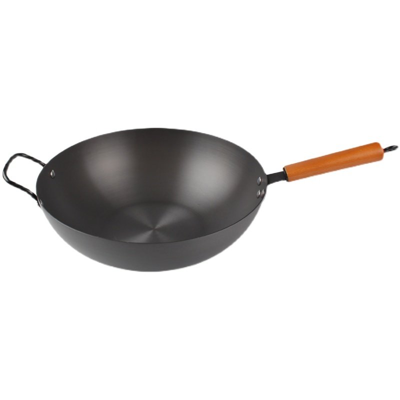 炒锅珀菲特不粘锅煤气灶专用圆底炒菜菜锅涂层复底炒锅