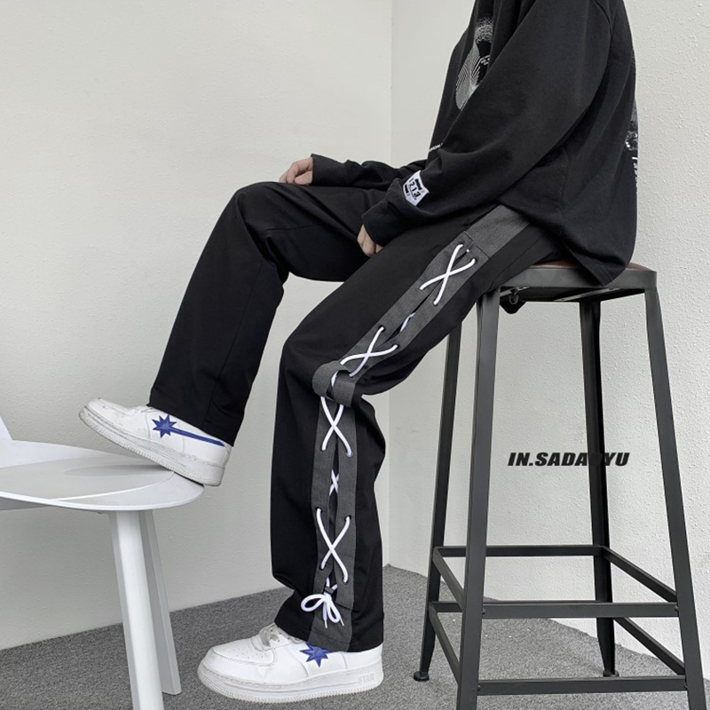 美式vibe裤子高街ins潮牌hiphop炸街裤男oversize垂坠感阔腿裤秋