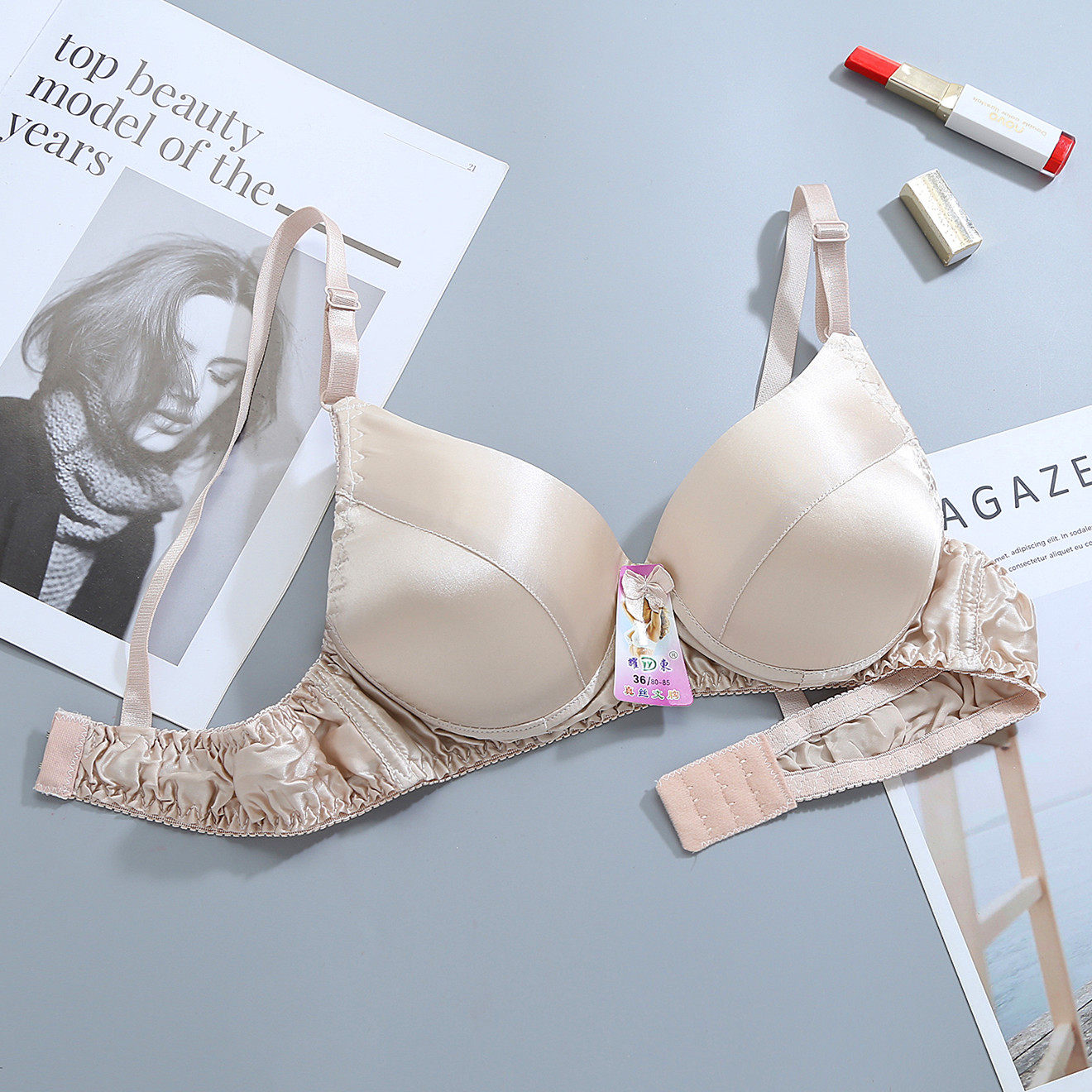 耀东真丝文胸100桑蚕蚕丝胸罩钢圈小胸乳罩文胸