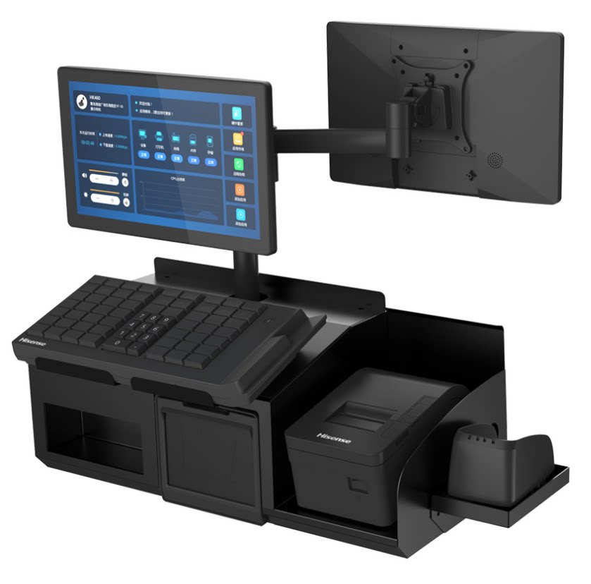 hisense海信hk460收款机商场便利店双屏分体式收银机堆叠收款机