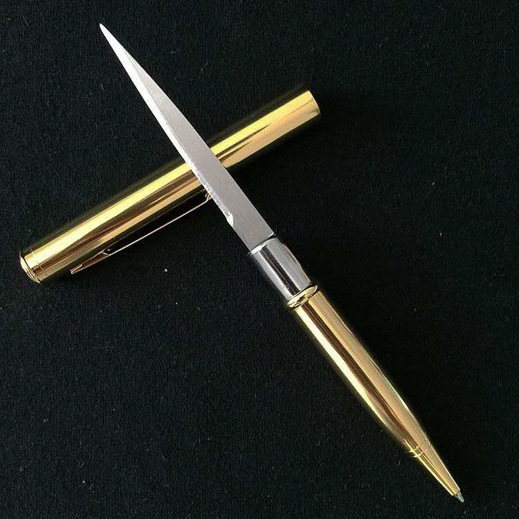 防身安检笔刀圆珠笔隐蔽防狼武器不锈钢锋利金属蔬果刨丝器