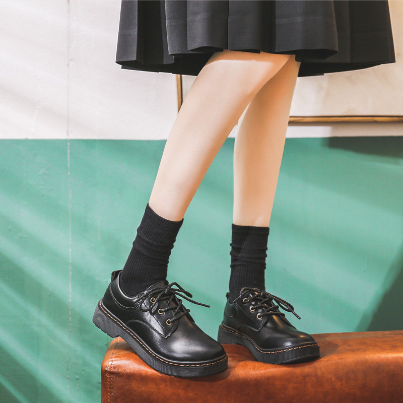 jk春夏季软皮复古平底制服皮鞋风日学院学生单鞋