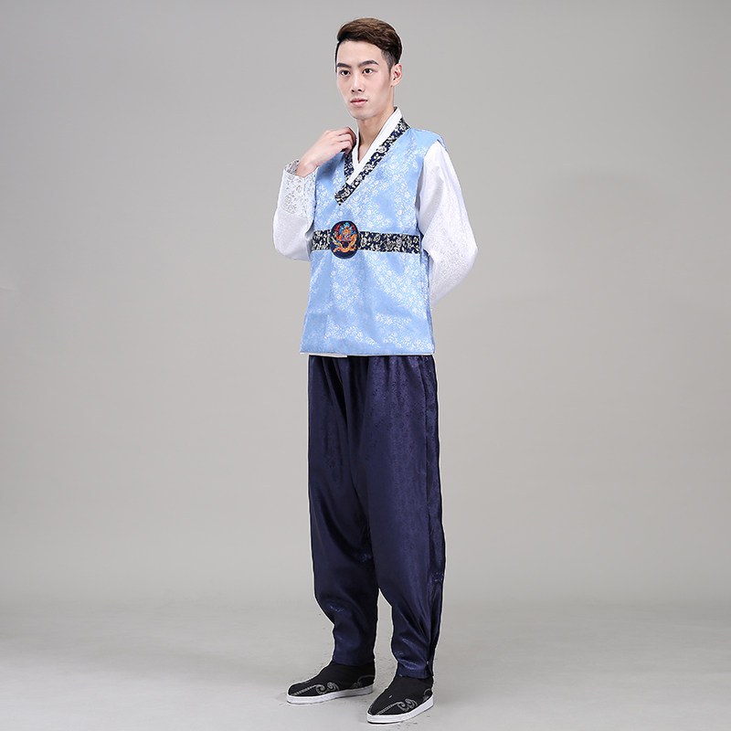 韩服男朝传统宫廷演出服大长今服装男朝鲜族舞蹈服装男士写真新款