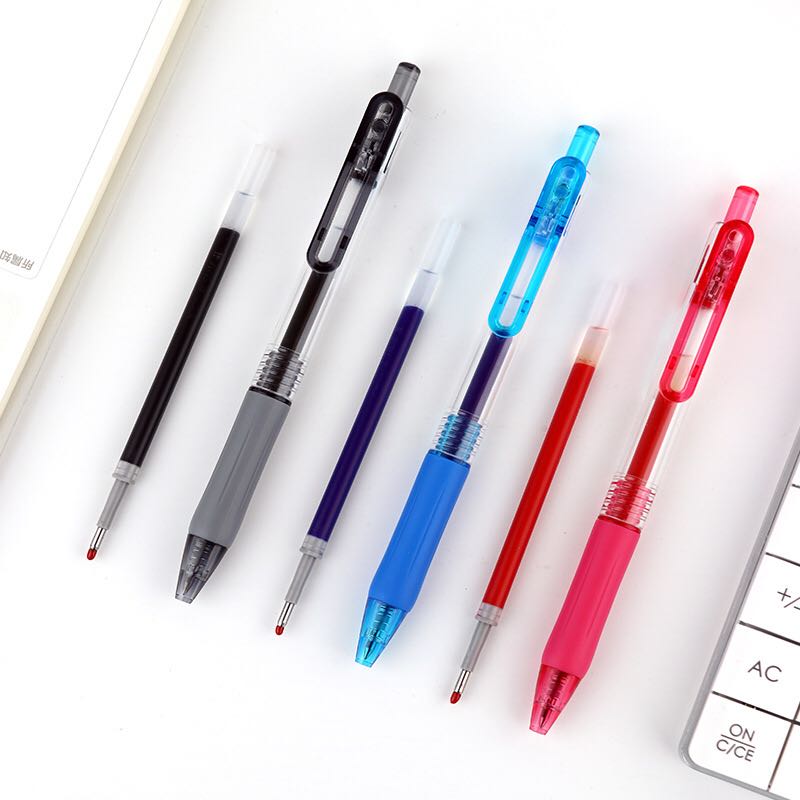 日系无印风按动中性笔学生简约速干05mm签字笔现代美中性笔