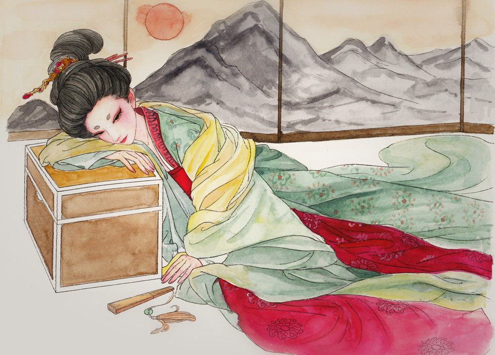 千景绘 古风人物线稿临摹参考随手涂画书古代美人上色古典唯美人物