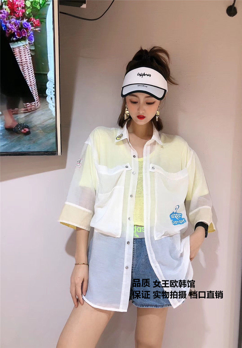 gnno1女装丁螺2019欧洲站春夏新款韩版宽松时尚衬衫