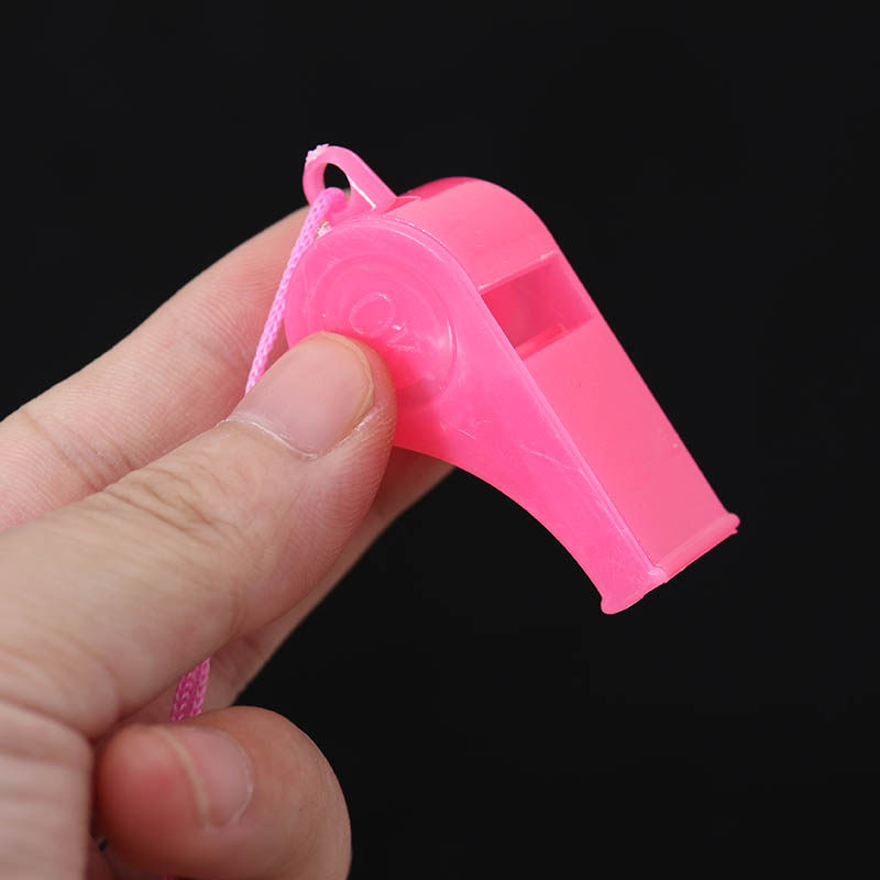 塑料彩色带绳口哨比赛裁判口哨球迷哨子儿童玩具吹口哨ok口哨bb哨