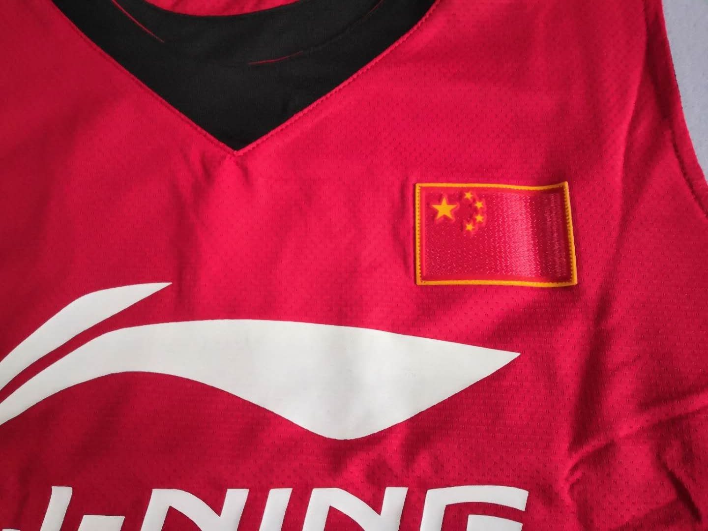 赞助篮球李宁国家队球员国旗刺绣版本大码双面篮球服