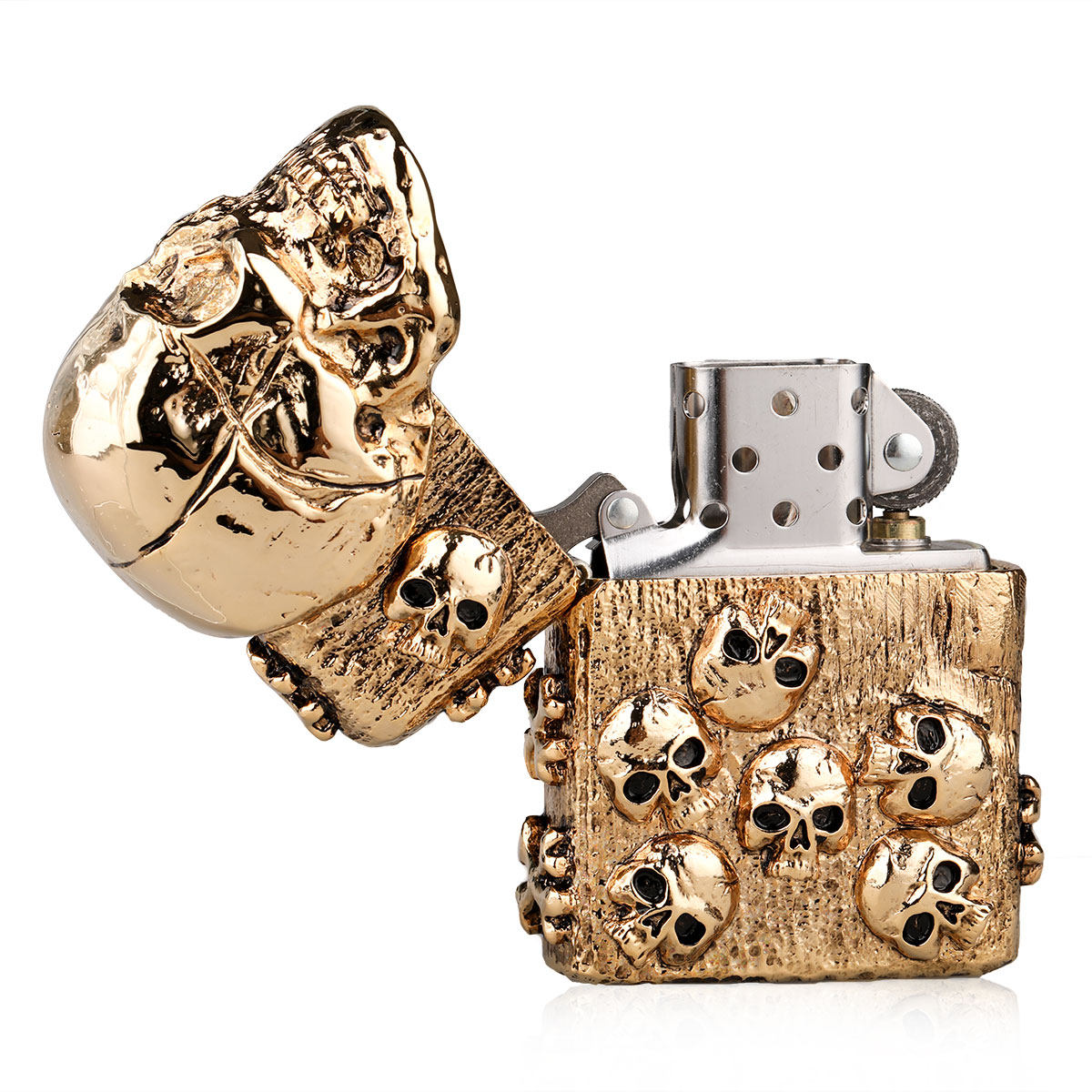 打火机zippo美国正品铠甲骷髅加厚机身机防风芝宝zippo