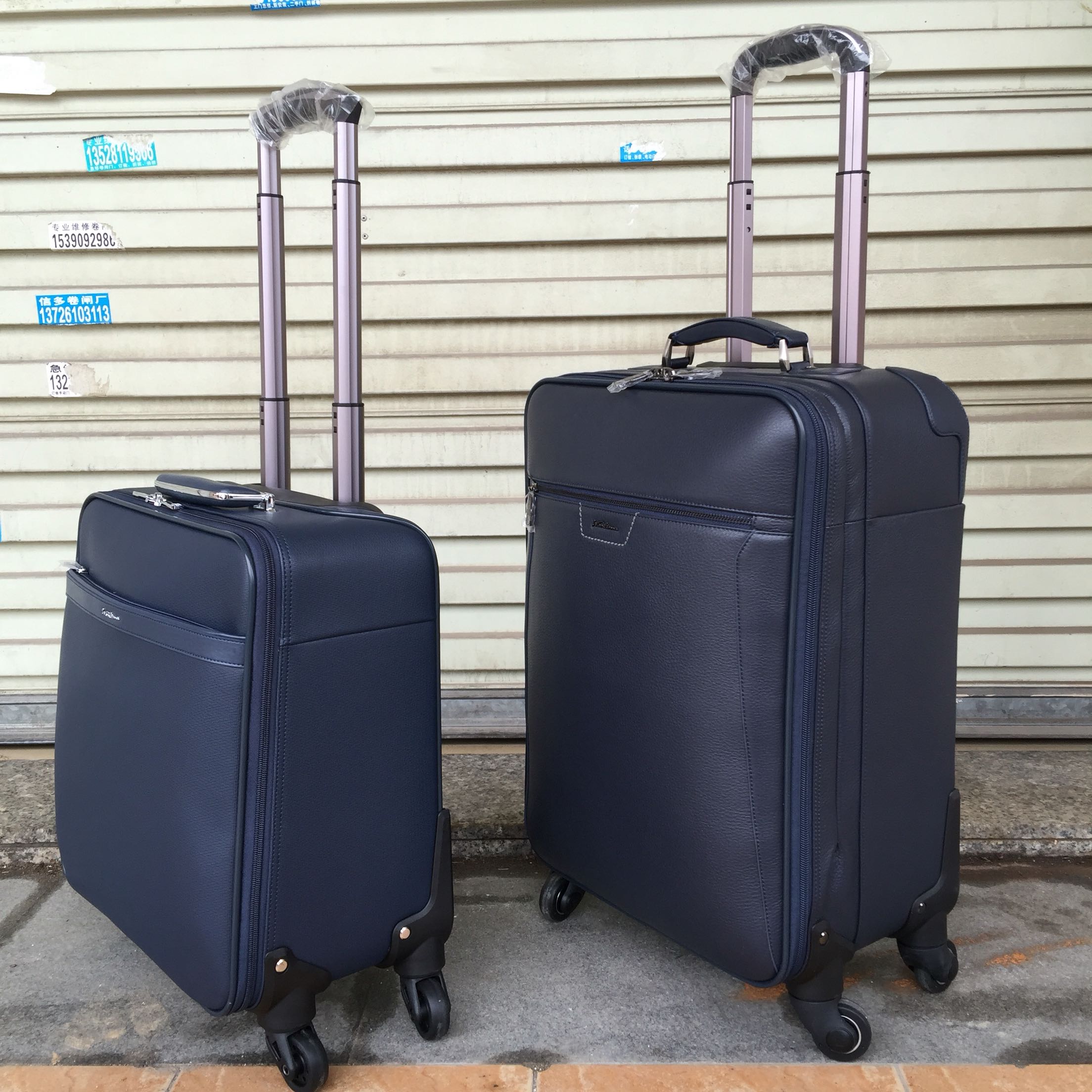 真品头层牛皮拉杆箱162022寸真皮旅行箱万向商务休闲旅行箱