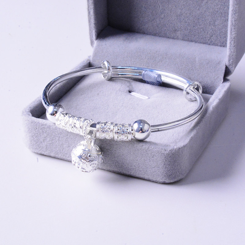 s925纯银铃铛手镯女宫古风设计镯子手环生日手镯