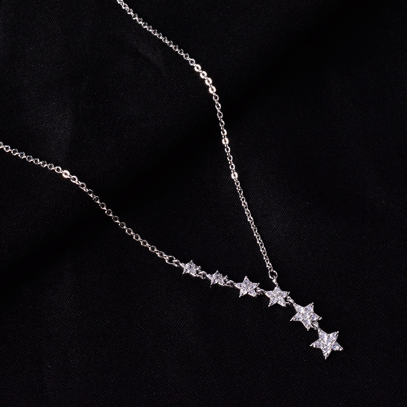 s925纯银星星项链韩版甜美清新流星雨锁骨链女项链