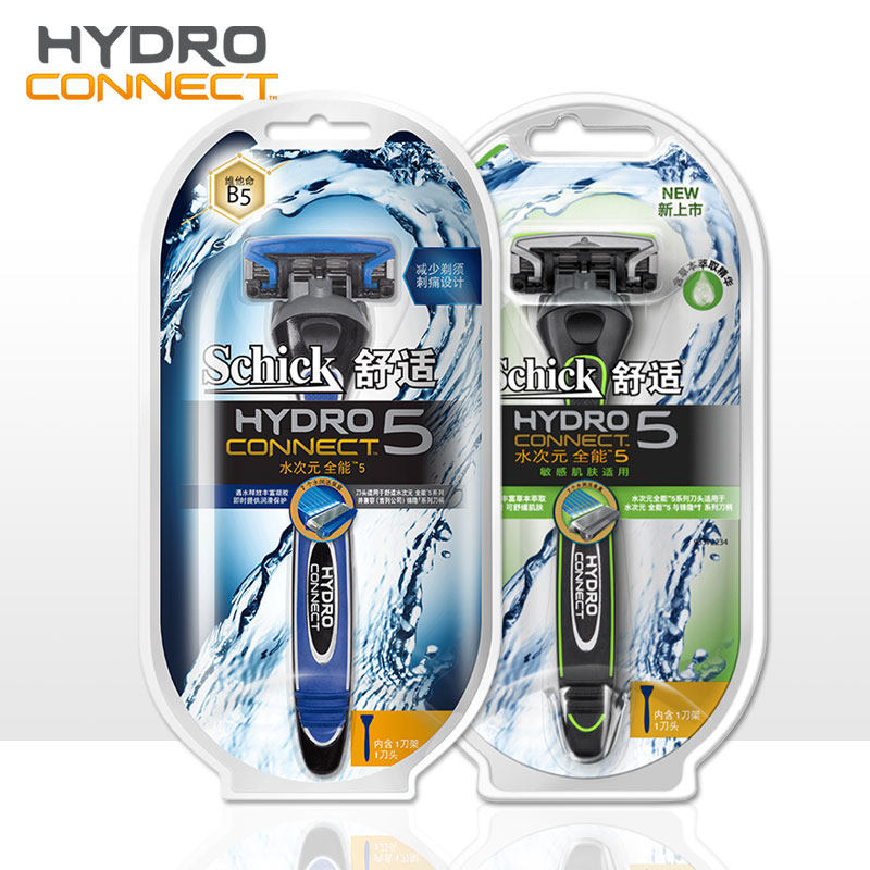 schick舒适男士剃须刀手动刮胡子刀水次元5层刀片全能刮脸刀刀头