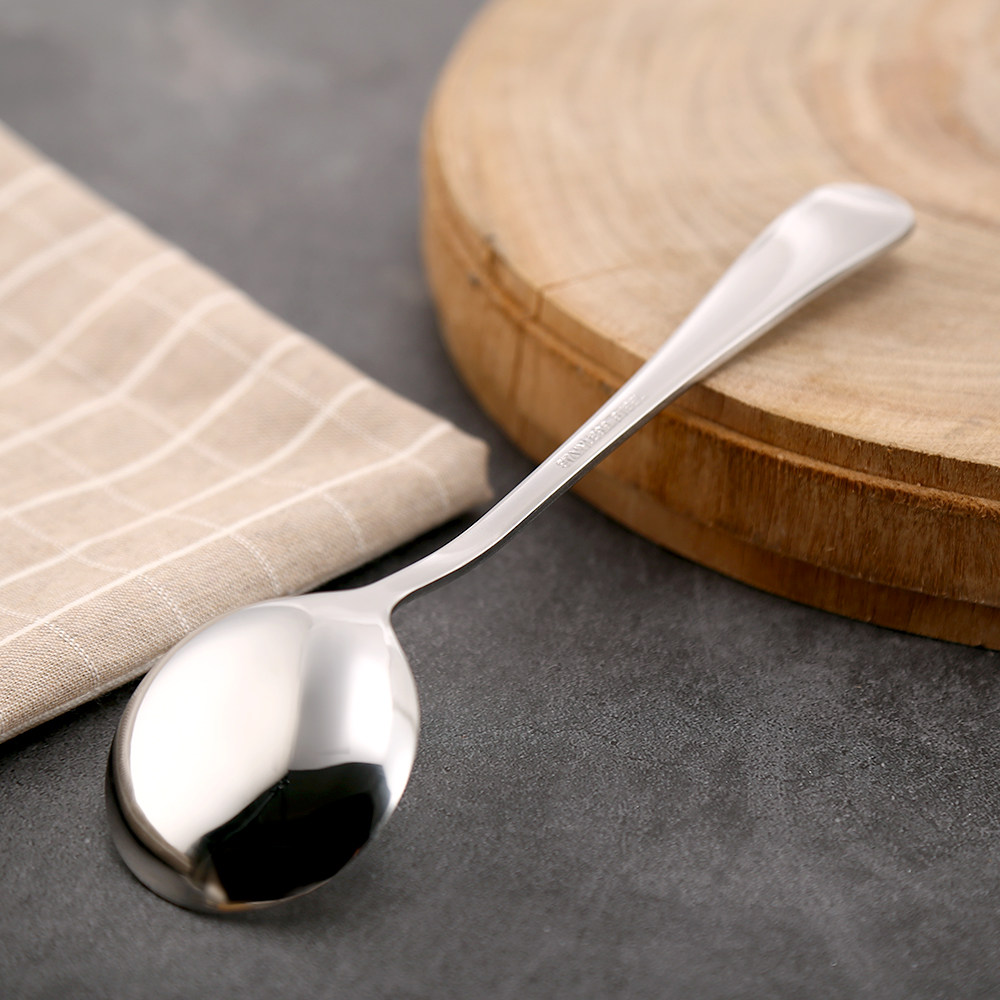 西餐410不锈钢勺子长柄小勺子汤勺汤更家用咖啡大勺子搅拌勺成人