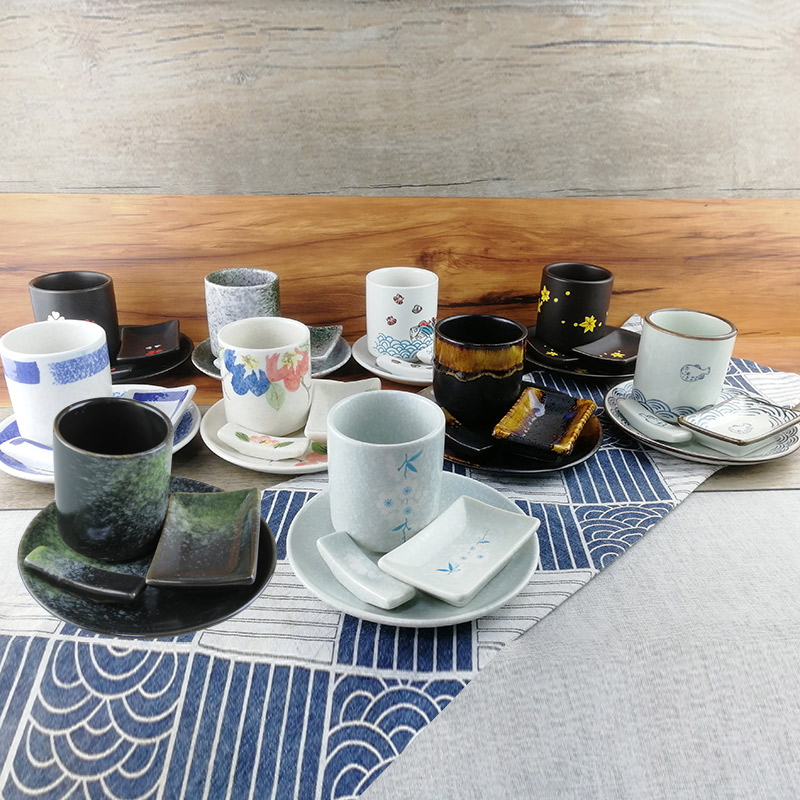 日料餐厅前厅摆台四件套餐具火锅商用餐碟杯日式陶瓷骨碟渣碟台面