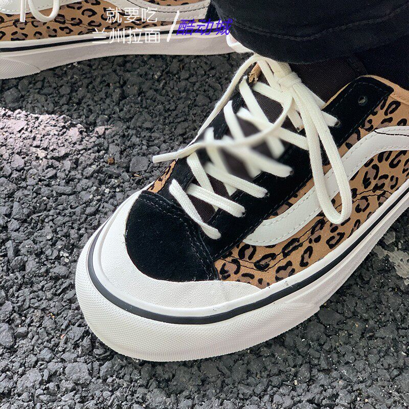 vans新款黑色style36sf半月头豹纹低女鞋休闲运动休闲鞋