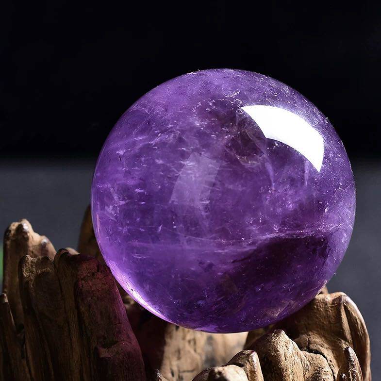 紫水晶天然乌拉圭水晶球摆件原石打磨巴西梦幻玄关摆件