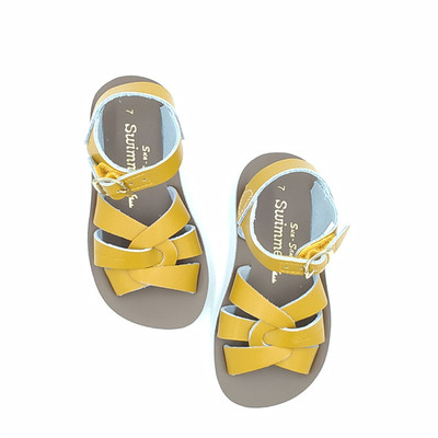 发发家现货美国saltwater儿童男女童复古经典露趾平底防水凉鞋