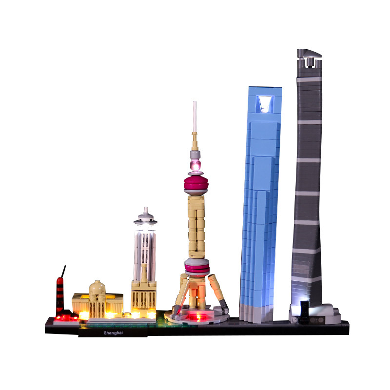 vonado适用乐高建筑建筑系系列21039上海天际线led建构