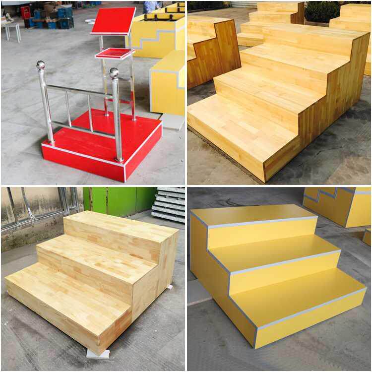 合唱台阶学生实木音乐教师三层四层松木阶梯讲台